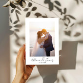 Modern Minimal Just Married Photo Announcement Einladung