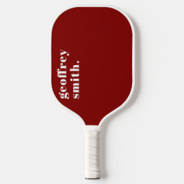 Modern Minimal kühl Rot Ihr Individuelle Name Pickleball Schläger