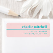 Modern minimal light pink turquoise return address (Insitu)