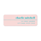 Modern minimal light pink turquoise return address (Vorne)