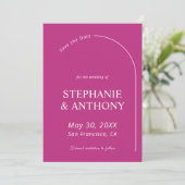 Modern Minimal Magenta with Arch Wedding (Stehend Vorderseite)