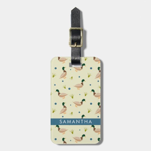 Modern Minimal Mallard Duck Pattern Gepäckanhänger (Vorderseite vertikal)