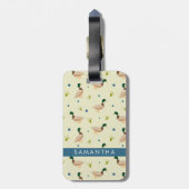 Modern Minimal Mallard Duck Pattern Gepäckanhänger (Rückseite vertikal)