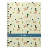Modern Minimal Mallard Duck Pattern Notebook Notizblock (Vorderseite)