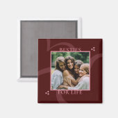 Modern Minimal Maroon Chic Typography Galentine's Magnet (Vorderseite/Rückseite)