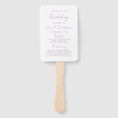 Modern Minimal Mauve Script Wedding Program Fächer (Vorderseite)