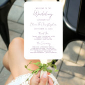 Modern Minimal Mauve Script Wedding Program Fächer
