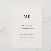 Modern Minimal Micro Wedding Dankeskarte (Vorne/Hinten)