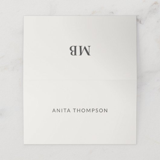 Modern Minimal Micro Wedding Place Card Platzkarte (Außenseite Aufgefaltet)