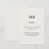 Modern Minimal Micro Wedding RSVP Karte (Vorne/Hinten)