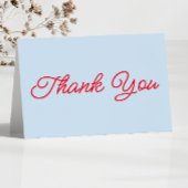 Modern Minimal Minimalist Blue Red Wedding Dankeskarte