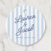 Modern Minimal Minimalist Blue Stripes Wedding Geschenkanhänger (Vorderseite)