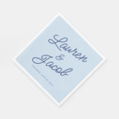 Modern Minimal Minimalist Blue Wedding Serviette (Ecke)