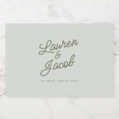 Modern Minimal Minimalist Green Wedding Mini Alkoholflaschenetikett (Einzelnes Label)