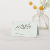 Modern Minimal Minimalist Green Wedding Platzkarte (Vorderseite)
