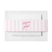 Modern Minimal Minimalist Red Pink Stripes Wedding Einladungsbanderole (Vorderseite Beispiel)