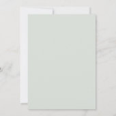 Modern Minimal Minimalist Sage Green Wedding Dankeskarte (Rückseite)