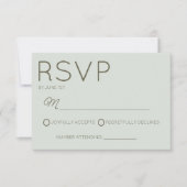 Modern Minimal Minimalist Sage Green Wedding RSVP Karte (Vorderseite)
