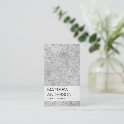 Modern, minimal mit konkretem Zement Visitenkarte (Stehend Vorderseite)