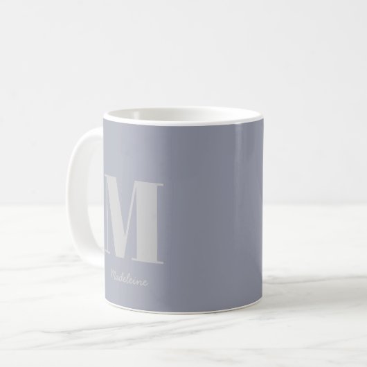 Modern Minimal Monogram, Anfangsgrauer Name Kaffeetasse (Vorderseite Links)