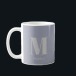 Modern Minimal Monogram, Anfangsgrauer Name Kaffeetasse<br><div class="desc">Moderne Minimal-Monogram-Tasse Erstgrau-Name-Kaffee</div>