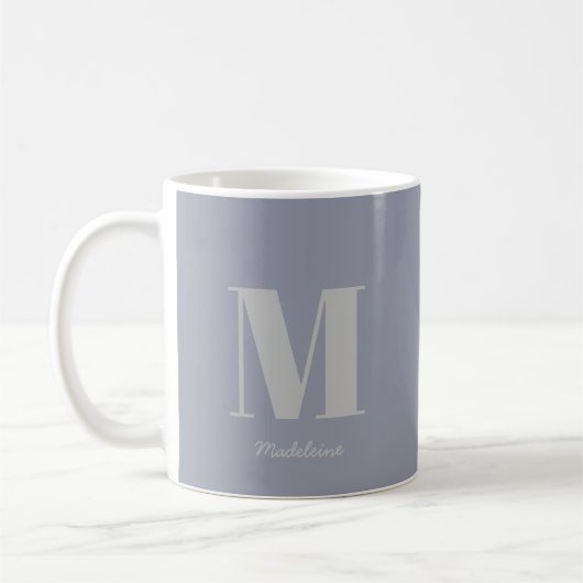 Modern Minimal Monogram, Anfangsgrauer Name Kaffeetasse (Links)