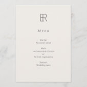 Modern Minimal Monogram Wedding Menükarte (Vorderseite)