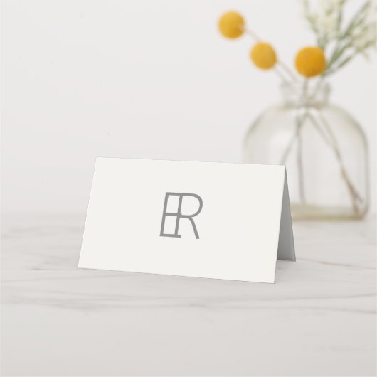 Modern Minimal Monogram Wedding Platzkarte (Rückseite)