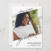 Modern Minimal Multi Photo Graduation  Einladung (Vorderseite)