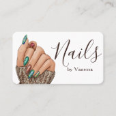 Modern Minimal Nail Technician Manicurist Visitenkarte (Vorderseite)