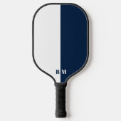 Modern Minimal  Navy Blu and White Monogram Custom Pickleball Schläger (Vorderseite)