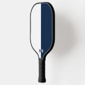 Modern Minimal  Navy Blu and White Monogram Custom Pickleball Schläger (Links)