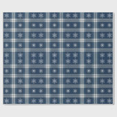 Modern Minimal Navy Snow Plaid Christmas Wrapping Geschenkpapier (Flach)