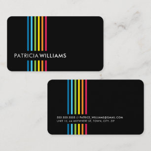 MODERN MINIMAL niedlicher Regenbogenstreifen schwa Visitenkarte