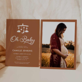 Modern Minimal Oh Baby Shower Invitation Einladung