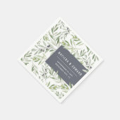 Modern minimal olive branch foliage wedding serviette (Ecke)