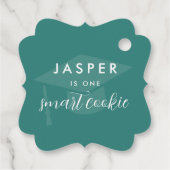 Modern Minimal One Smart Cookie Graduation Party Geschenkanhänger (Rückseite)