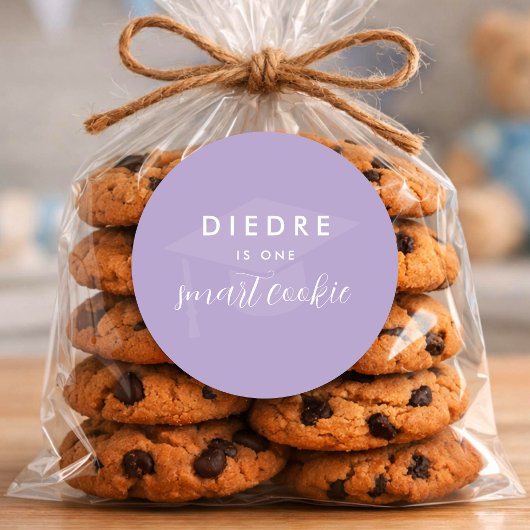 Modern Minimal One Smart Cookie Graduation Party Runder Aufkleber