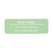 Modern Minimal Pastel Light Green Name Address (Vorne)