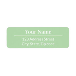 Modern Minimal Pastel Light Green Name Address