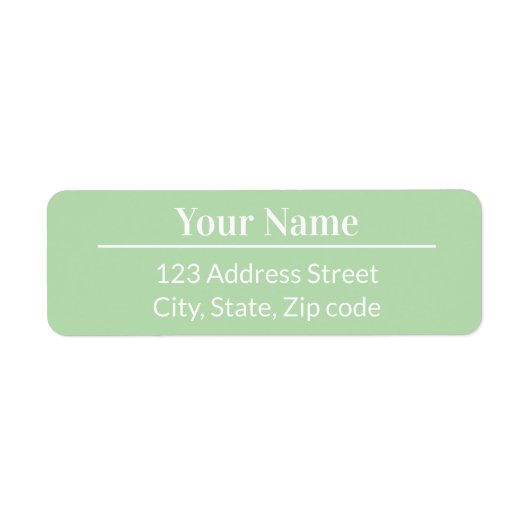 Modern Minimal Pastel Light Green Name Address (Vorne)