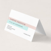 Modern Minimal Pastel Pink & Mint Hallo Visitenkarten (Rückseite)