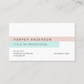 Modern Minimal Pastel Pink & Mint "Hello" Visitenkarte (Rückseite)