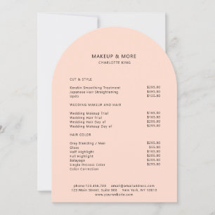 Modern, Minimal, Peach, Salon Preisliste Einladung