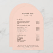 Modern, Minimal, Peach, Salon Preisliste Einladung (Vorne/Hinten)