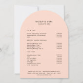 Modern, Minimal, Peach, Salon Preisliste Einladung (Vorderseite)