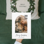 Modern Minimal Photo Arch Merry Christmas Einladung