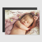 Modern Minimal Photo Birth Announcement Magnet (Vorne/Hinten)