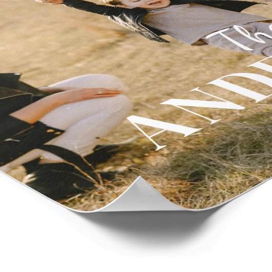 Modern Minimal Photo Custom Family Name Poster (Ecke)