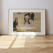 Modern Minimal Photo Custom Family Name Poster
